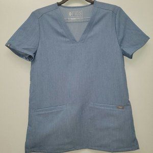 Figs Casma Scrub Top in Heather Indigo